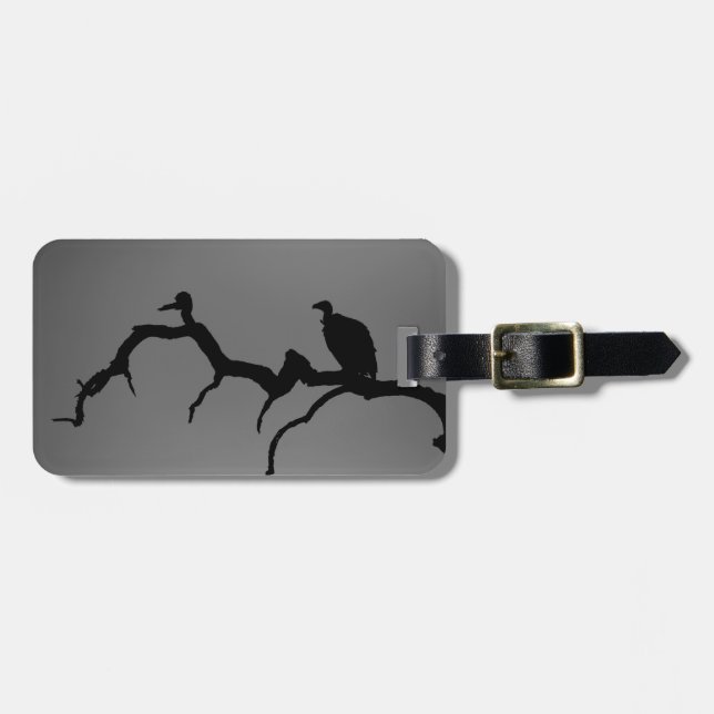 Etiqueta De Bagagem Vulture Silhouette (Frente Horizontal)