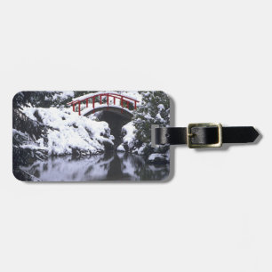 Etiqueta De Bagagem WA, Seattle, ponte de Lua e lagoa após o inverno 