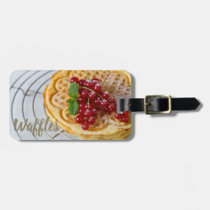 Etiqueta De Bagagem Waffles caseira com groselhas para dentes doces