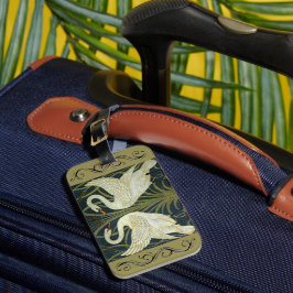 Etiqueta De Bagagem Walter Crane Swan & Rush e Iris vitorianos