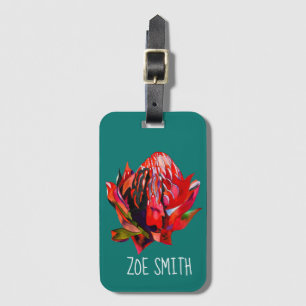 Etiqueta De Bagagem Waratah, cor-de-água natural da Austrália