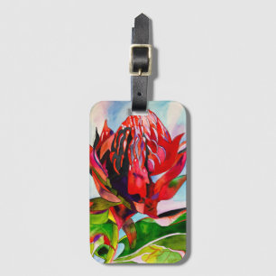 Etiqueta De Bagagem Waratah, cor-de-água natural da Austrália
