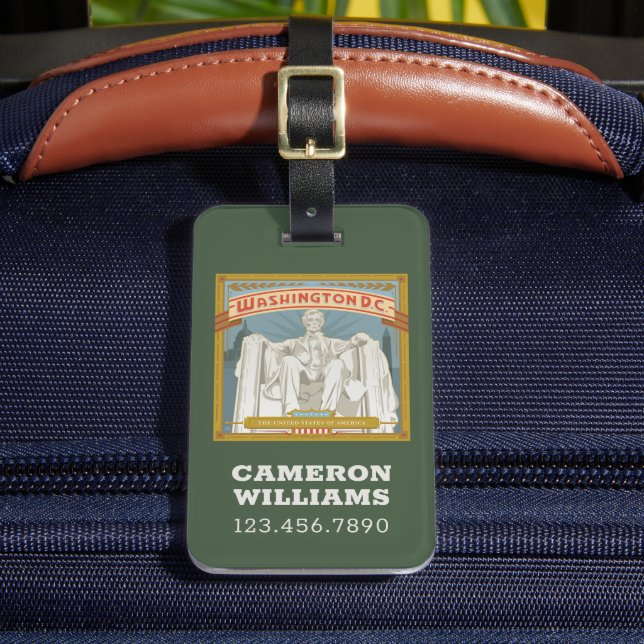 Etiqueta De Bagagem Washington DC | Memorial Lincoln (Frente Insitu 2)