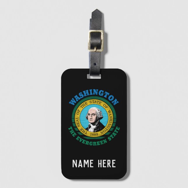 ETIQUETA DE BAGAGEM WASHINGTON EVERGREEN STATE FLAG (Frente Vertical)