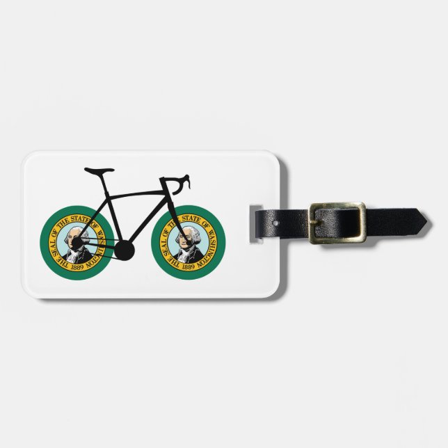 Etiqueta De Bagagem Washington Flag Cycling (Frente Horizontal)