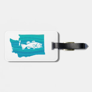 Etiqueta De Bagagem Washington State Wave Fisheries