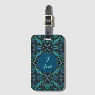 Etiqueta De Bagagem Watercolor Azulejo Black Espanhol Personalizado