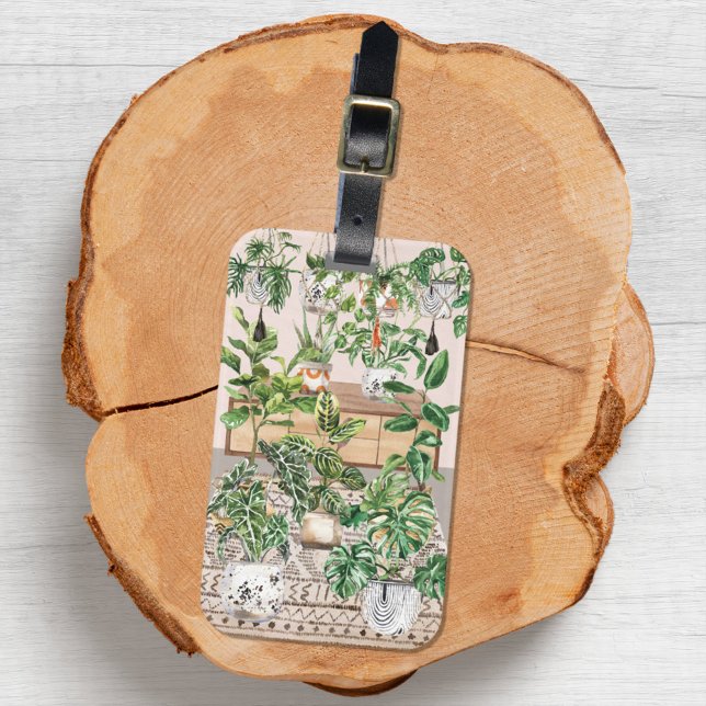 Etiqueta De Bagagem Watercolor Tropical (Close up)