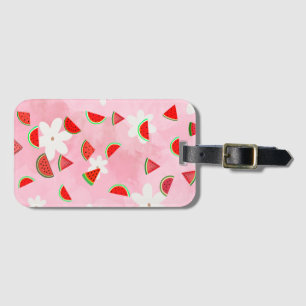 Etiqueta De Bagagem Watermelon Bloom - Padrão Floral de Verão Divertid