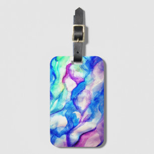 Etiqueta De Bagagem Waves Watercolor Art Luggae