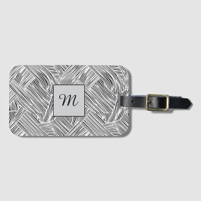 Etiqueta De Bagagem Weave Pattern Design Art  (Frente Horizontal)