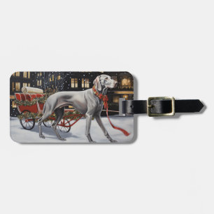 Etiqueta De Bagagem Weimaraner Christmas Fesason Season