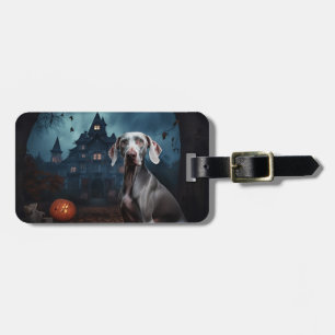 Etiqueta De Bagagem Weimaraner Halloween Assustador