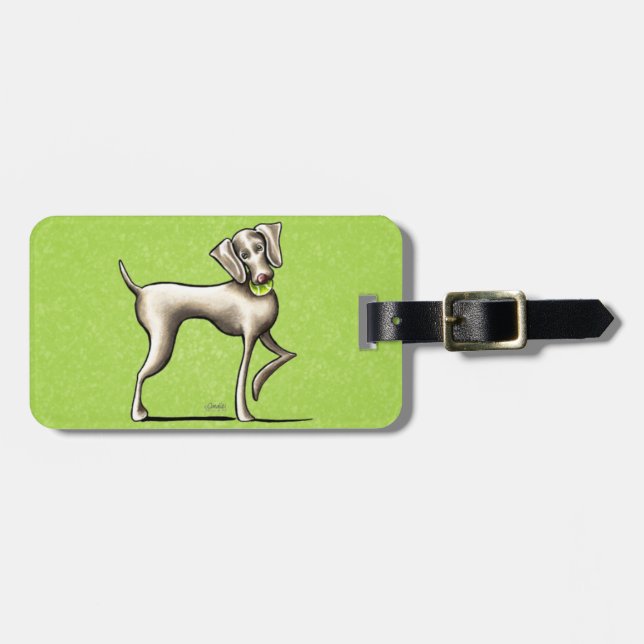 Etiqueta De Bagagem Weimaraner Tênis Pro (Frente Horizontal)