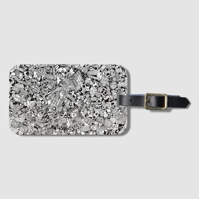 Etiqueta De Bagagem Weird Shapes Detailed Cartoon (Frente Horizontal)
