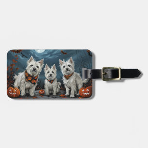 Etiqueta De Bagagem West Highland Halloween Spooky
