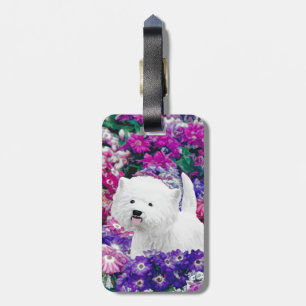 Etiqueta De Bagagem West Highland White Terrier Pintando Arte Canina