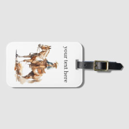 Etiqueta De Bagagem Western Watercolor Blonde Cowgirl, personalizada