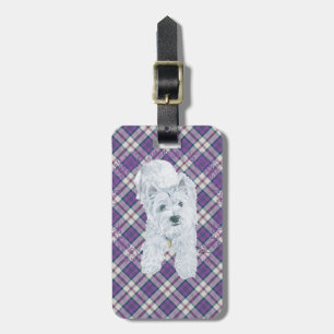 Etiqueta De Bagagem Westie no Tartan