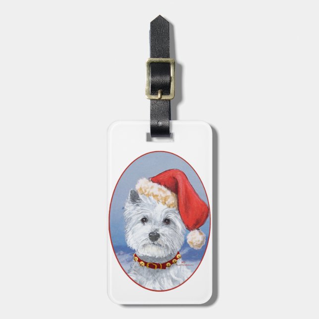 Etiqueta De Bagagem Westie Santas Helper (Frente Vertical)