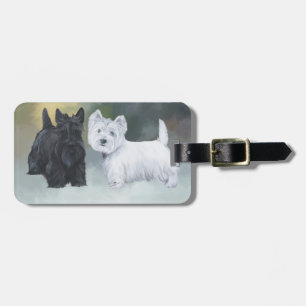 Etiqueta De Bagagem Westie Scottie Inverno
