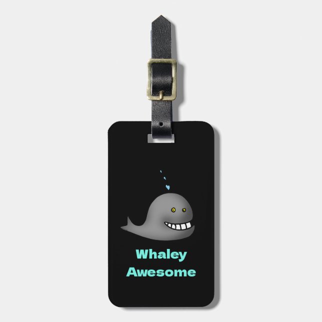 Etiqueta De Bagagem Whaley Awesome Funny Whale Pun Design (Frente Vertical)