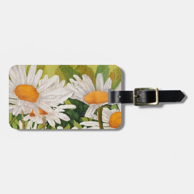 Etiqueta De Bagagem White Daisies (Frente Horizontal)