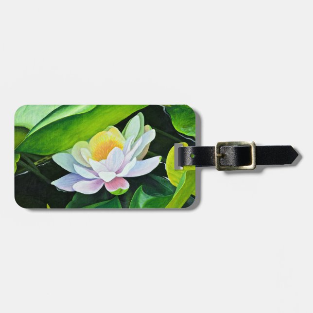 Etiqueta De Bagagem White Lily Floral (Frente Horizontal)