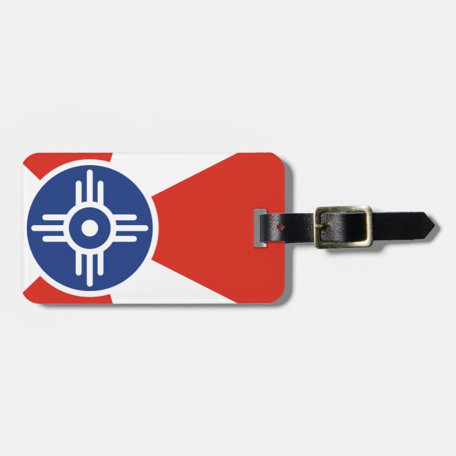 Etiqueta De Bagagem Wichita Kansas ICT Flag (Frente Horizontal)
