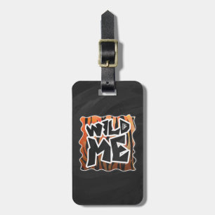 Etiqueta De Bagagem Wild Me Tiger Quente Laranja e Impressão Preto