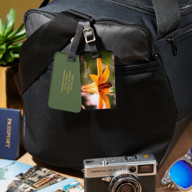 Etiqueta De Bagagem Wild Spotted Canadian Lily Flower Personalizado (Frente e verso)