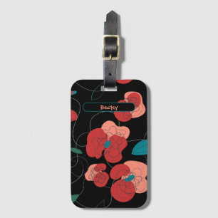 Etiqueta De Bagagem Wildflower Wonderland   Fluxos estilizados