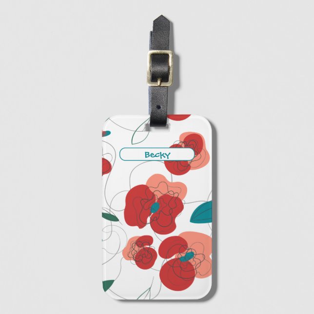 Etiqueta De Bagagem Wildflower Wonderland | Fluxos estilizados (Frente Vertical)