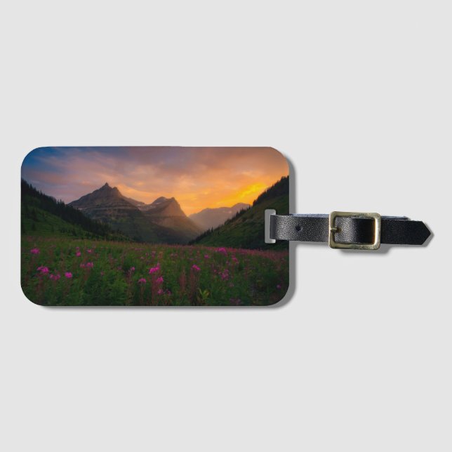 Etiqueta De Bagagem Wildflowers da geleira (Frente Horizontal)