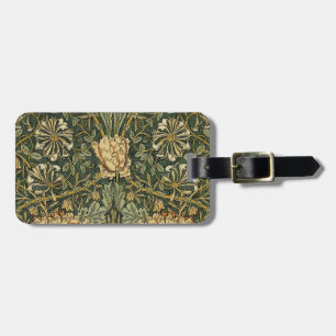 Etiqueta De Bagagem William Morris Honeysuckle Verde Floral
