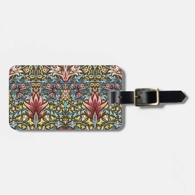 Etiqueta De Bagagem William Morris Snakeshead Padrão Floral (Frente Horizontal)