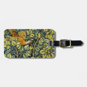 Etiqueta De Bagagem William Morris Vintage Faisão Esquilo Flor
