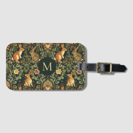 Etiqueta De Bagagem William Morris Woodland Coelhos Florais Natal