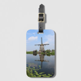 Etiqueta De Bagagem Windmill Kinderdijk Summer Holland Foto Holandesa