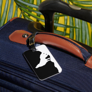 Etiqueta De Bagagem Wolf Black & White Pop Art