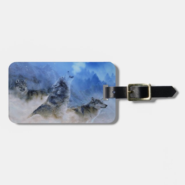 Etiqueta De Bagagem Wolf Spirits (Frente Horizontal)