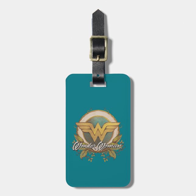 Etiqueta De Bagagem Wonder Woman Foliage Sketch Logo (Frente Vertical)