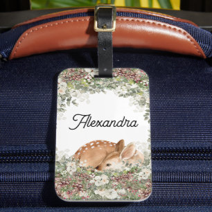 Etiqueta De Bagagem Woodland Deer Monographic Name Stroller Backpack