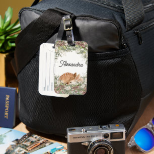 Etiqueta De Bagagem Woodland Deer Monographic Name Stroller Backpack
