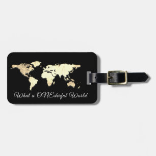 Etiqueta De Bagagem World Map Address O que é um maravilhoso preto bra