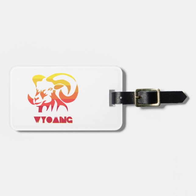 Etiqueta De Bagagem Wyoming Bighorn Sheep (Frente Horizontal)