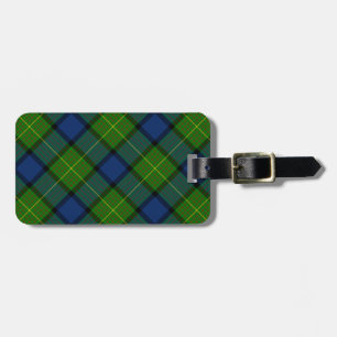 Etiqueta De Bagagem Xadrez azul verde Muir Moore tartan
