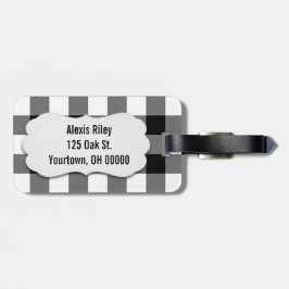 Etiqueta De Bagagem xadrez de búfalos preto e branco