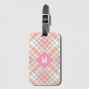 Etiqueta De Bagagem Xadrez Monograma Personalizada / Padrão Tartan