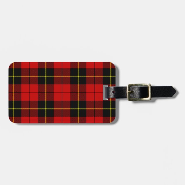 Etiqueta De Bagagem Xadrez preto Wallace Tartan (Frente Horizontal)